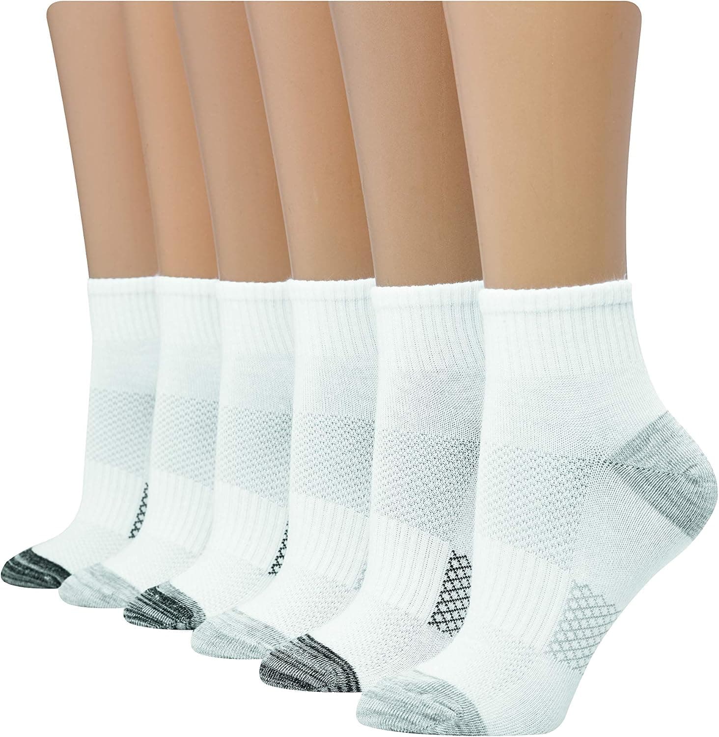 Hanes womens Women's 6-pair Lightweight Breathable Ventilation Ankle Socks