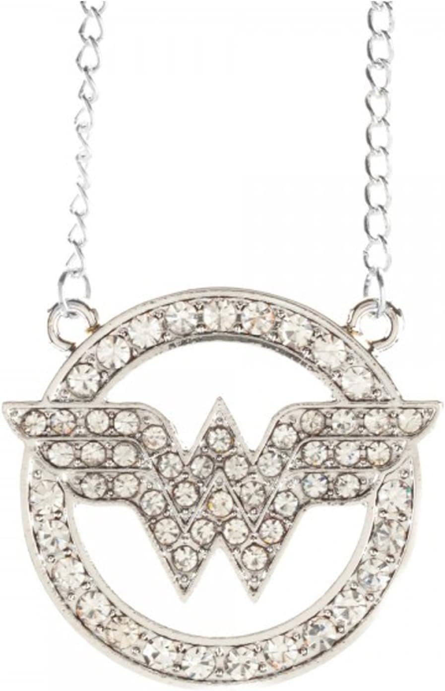 Wonder Woman Bling Logo Necklace with Chain