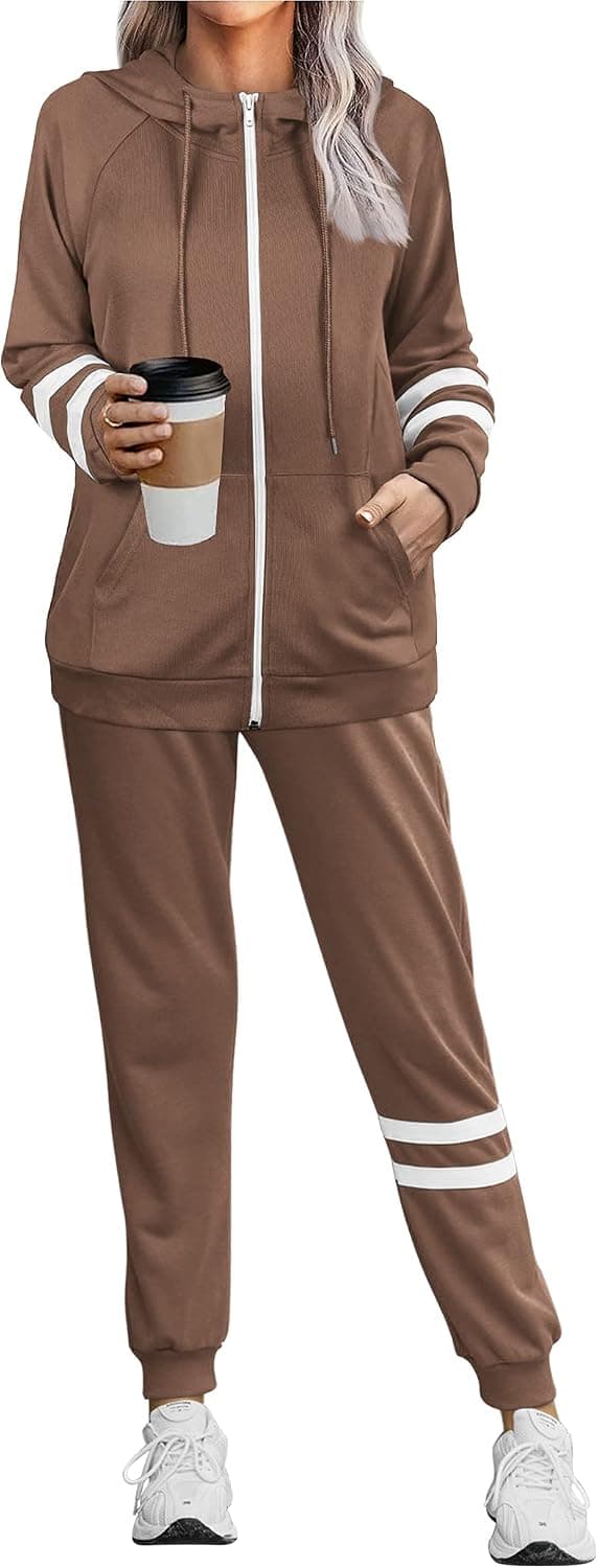 Hotouch Sweat Suits for Womens 2 Piece Long Sleeve Hoodie Outfits Zip Up Sweatsuits Casual Tracksuits with Pockets