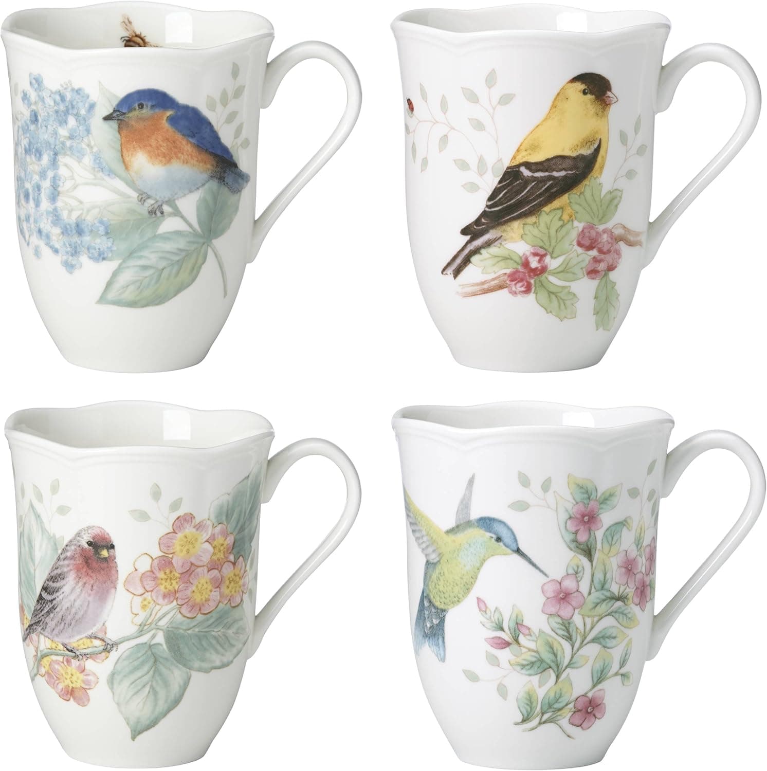 Lenox Butterfly Meadow Flutter Porcelain Mugs, Set of 4, Multicolor