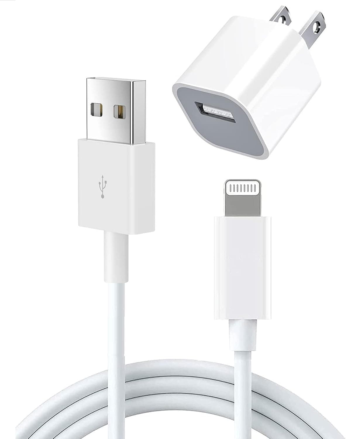 [Apple MFi Certified] iPhone Charger, 10FT Extra Long Lightning to USB Charging Cord with 5W Original USB Power Wall Charger Travel Plug Adapter Compatible for iPhone 13 12 11 XS XR X 8 7 6 iPad
