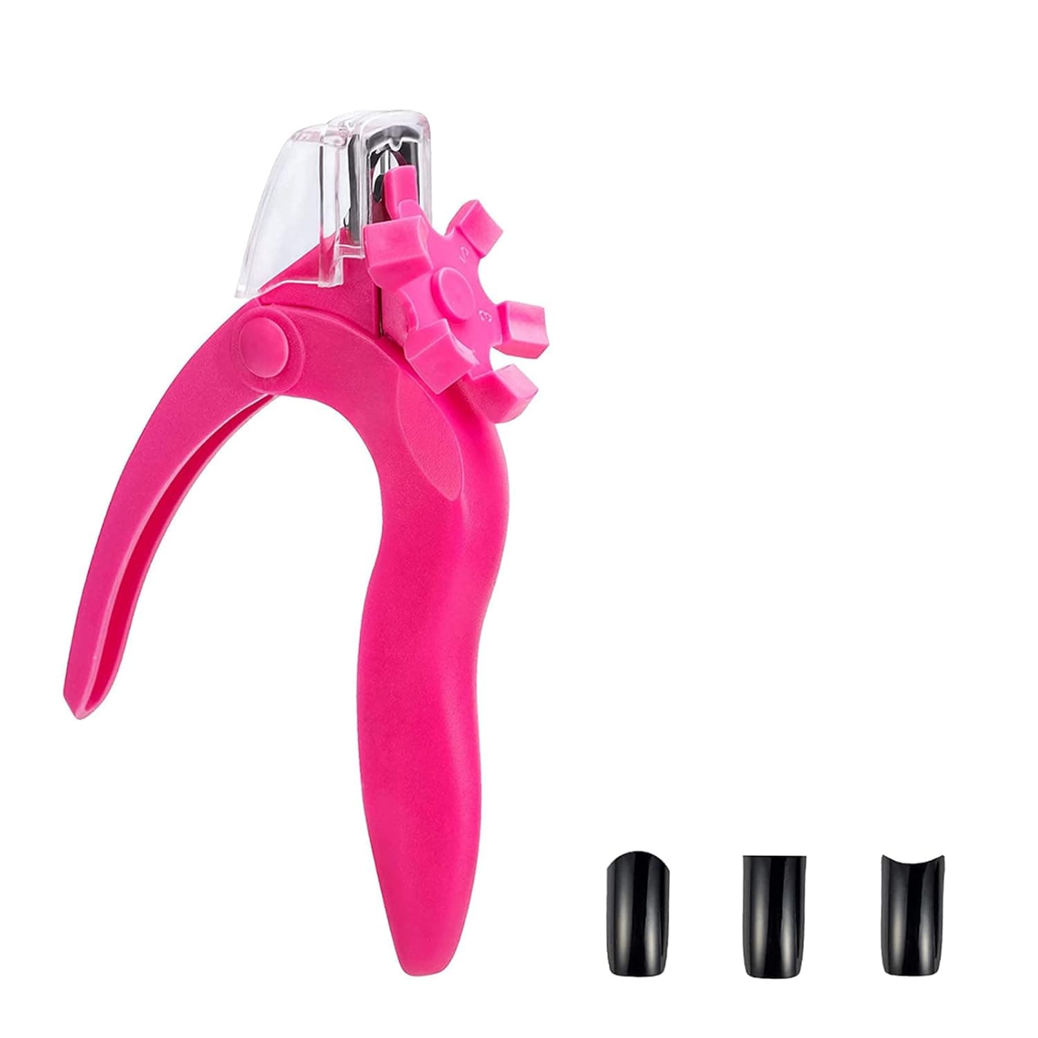 Bouttarro Rose Red Stainless Steel Acrylic Nail Clipper,Adjustable Fake Nail