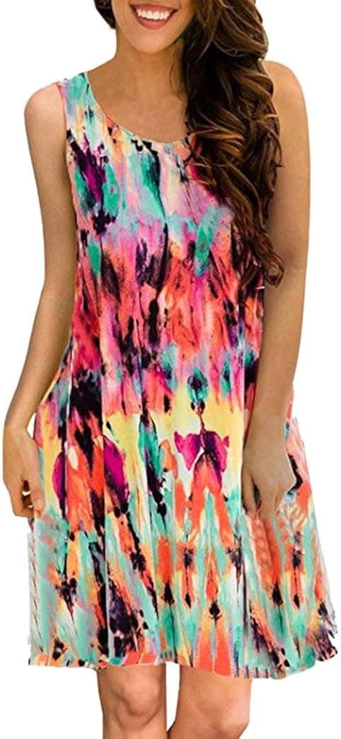 Women Dress-Han Shi™ Summer Casual Floral Printed Swing Sundress with Pocket