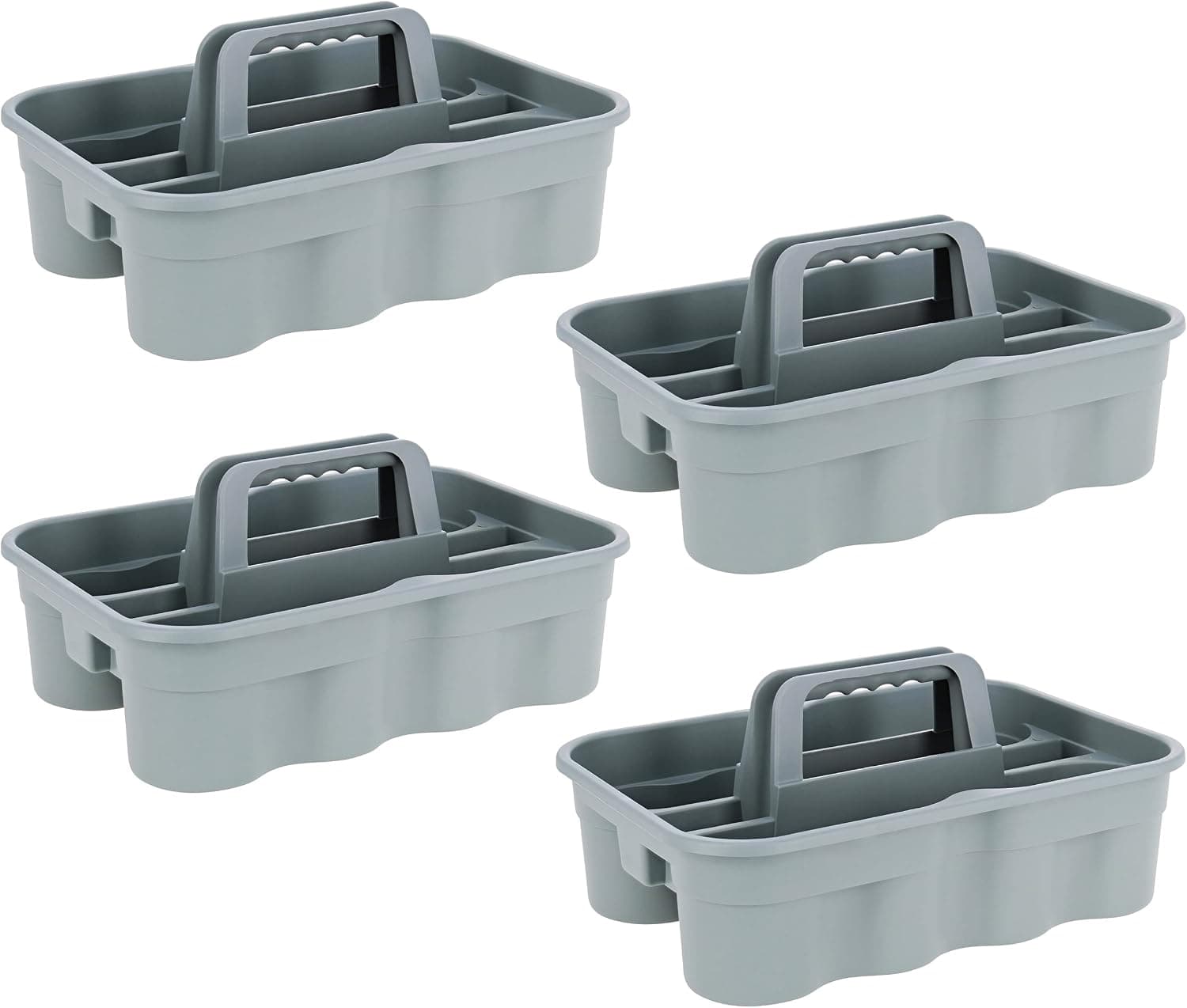 BISupply Cleaning Supplies Organizer Cleaning Caddies - 4pk Bathroom Cleaning Caddy with Handle for Janitor and Maid