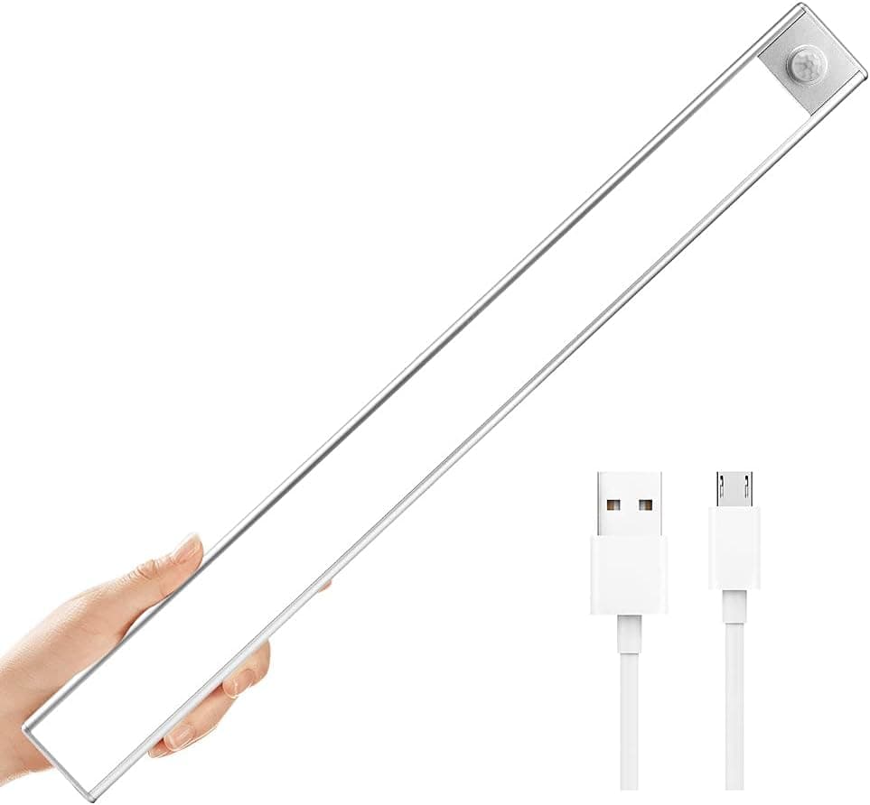 Closet Lights Battery Operated Motion Sensor,Homelife 78 Led Bars Under Cabinet Lighting,Rechargeable Wireless Bright Magnetic Under-Counter Light Fixtures Stick on Garage Kitchen Stair Sink Room