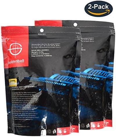 GoldenBall 0.25g Bio Series Professional Sport Airsoft 6mm JDM Spec Japanese Domestic Market Grade Performance BBs - WHITE - 4000rd Bag