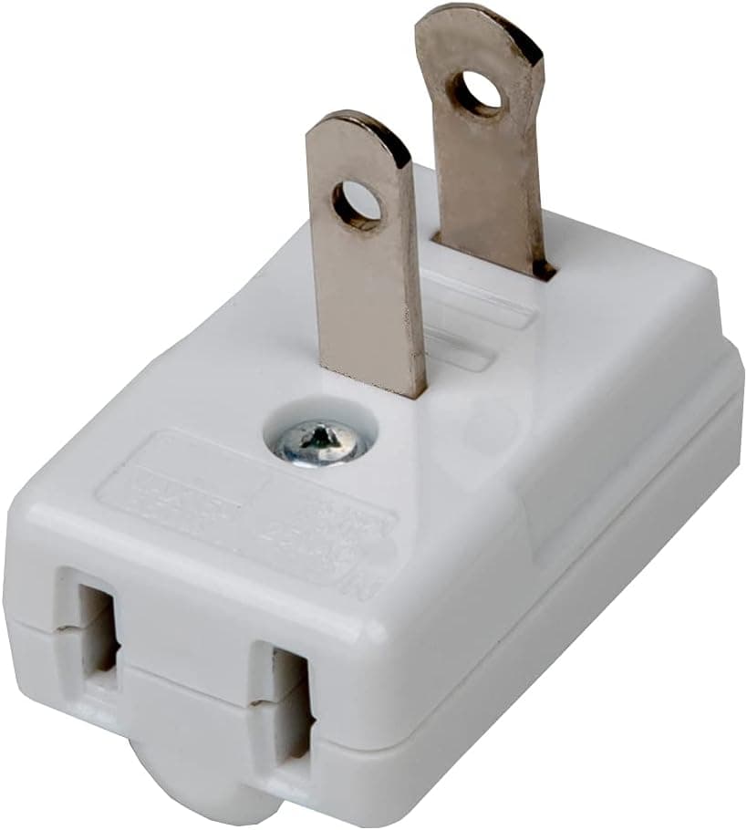 Polarized 2-Prong L Type Adapter, Horizontal Angled AC Adapter, NEMA 1-15P USA Outlet Saver Extension Adapter, High Heat Resistant 2Pin Left Angled Adapter