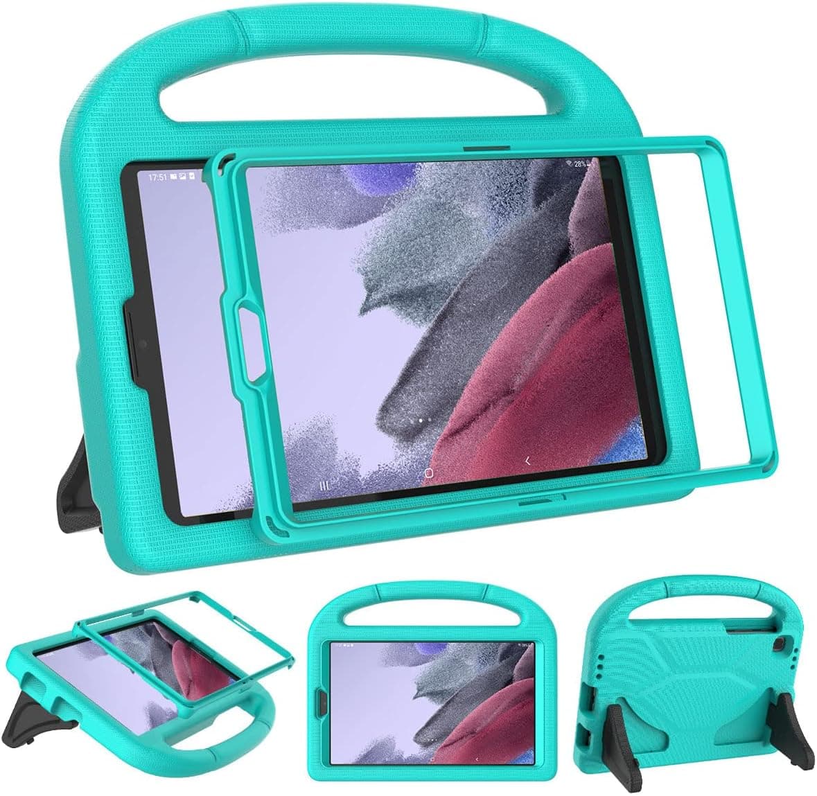 SUPLIK Kids Case for Samsung Galaxy Tab A7 Lite 8.7 inch 2021(SM-T220/T225/T227),Built-in with Screen Protector, Durable Shockproof Lightweight Handle Stand Protective Case for Tab A7 Lite 8.7", Cyan