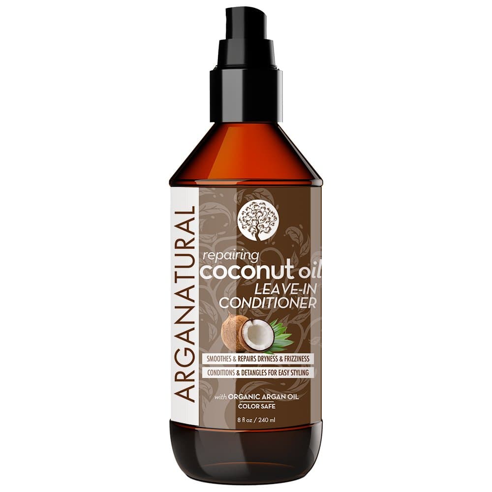 Arganatural Leave-In Coconut Smooth & Repair Conditioner for Hair, 8 Fluid Ounce