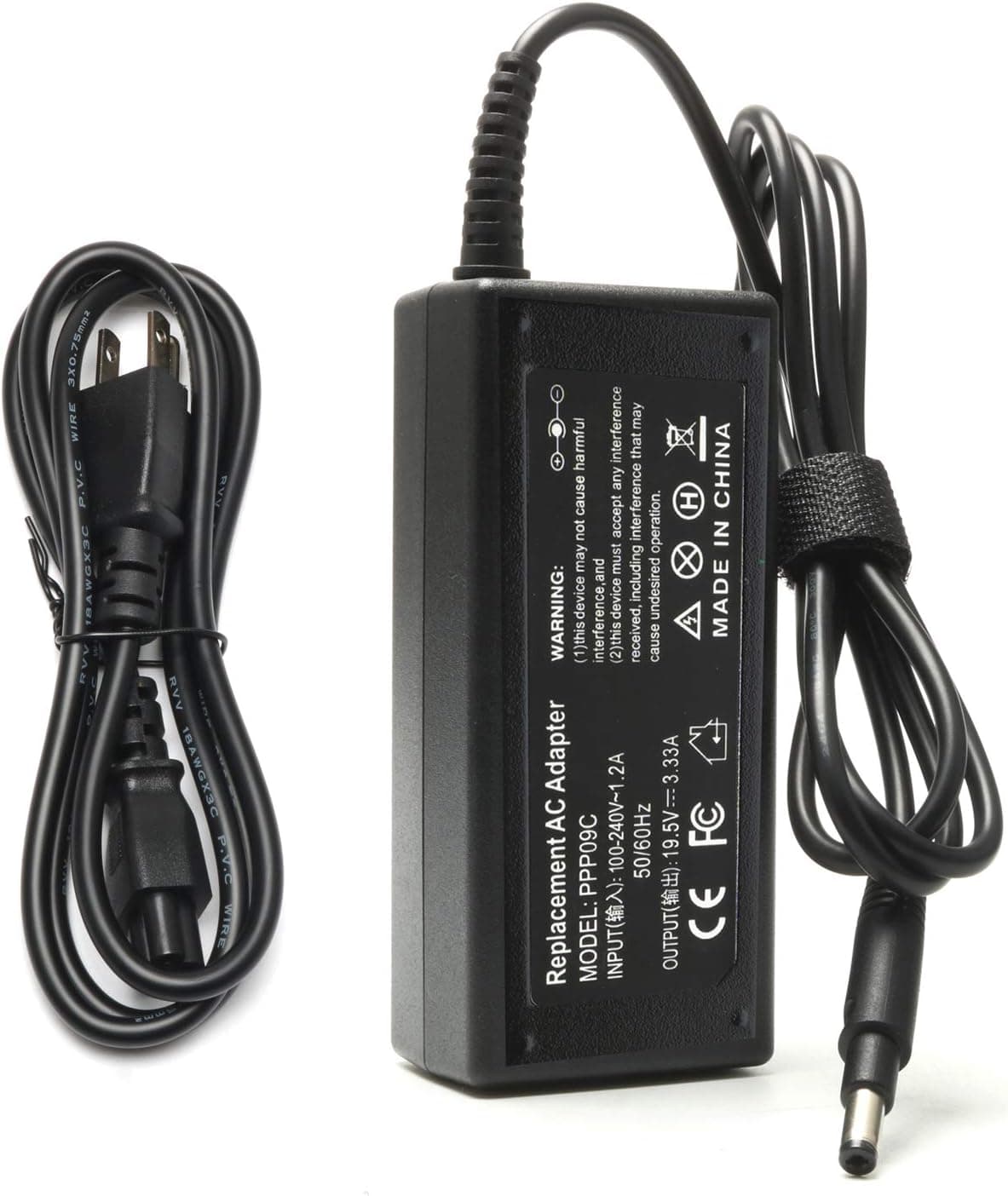 19.5V 3.33A 65W AC Adapter Charger Fit for HP Pavilion Touchsmart Sleekbook 15-b000 Series 15-B123CL 15-B017CL 15-B142 15-B143CL 15-B146SA 15-B142DX 15-B129WM 15-4010nr 15-4010nr 14-b023au
