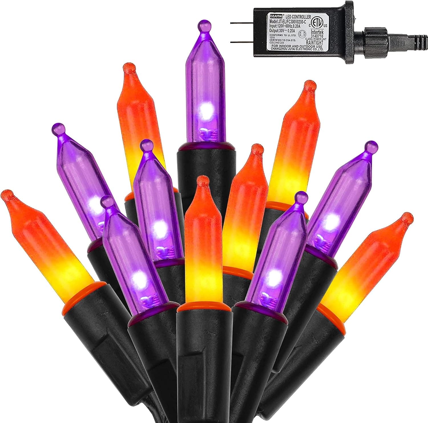 FUNPENY 200 LED Halloween Christmas Mini String Lights, 66 FT 8 Modes Waterproof Fairy Lights, Halloween Decorations for Indoor Outdoor Garden Party Decor (Purple and Orange)