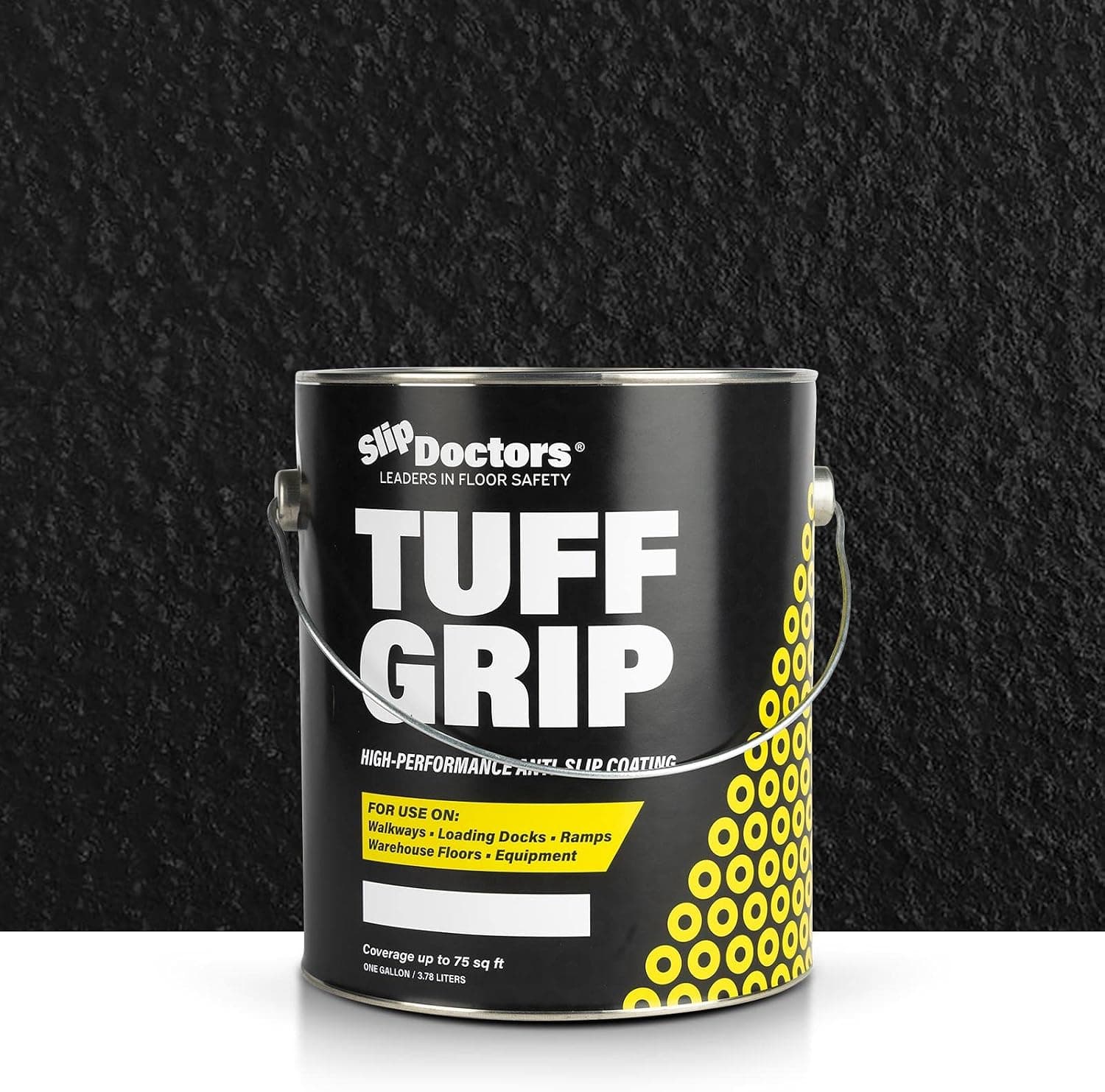 Tuff Grip Non-Skid Paint for Ramps, Floors, Decks & Stairs – Textured Anti-Slip Grip Coating for Extreme Slip Resistant Traction (Gallon, Black)