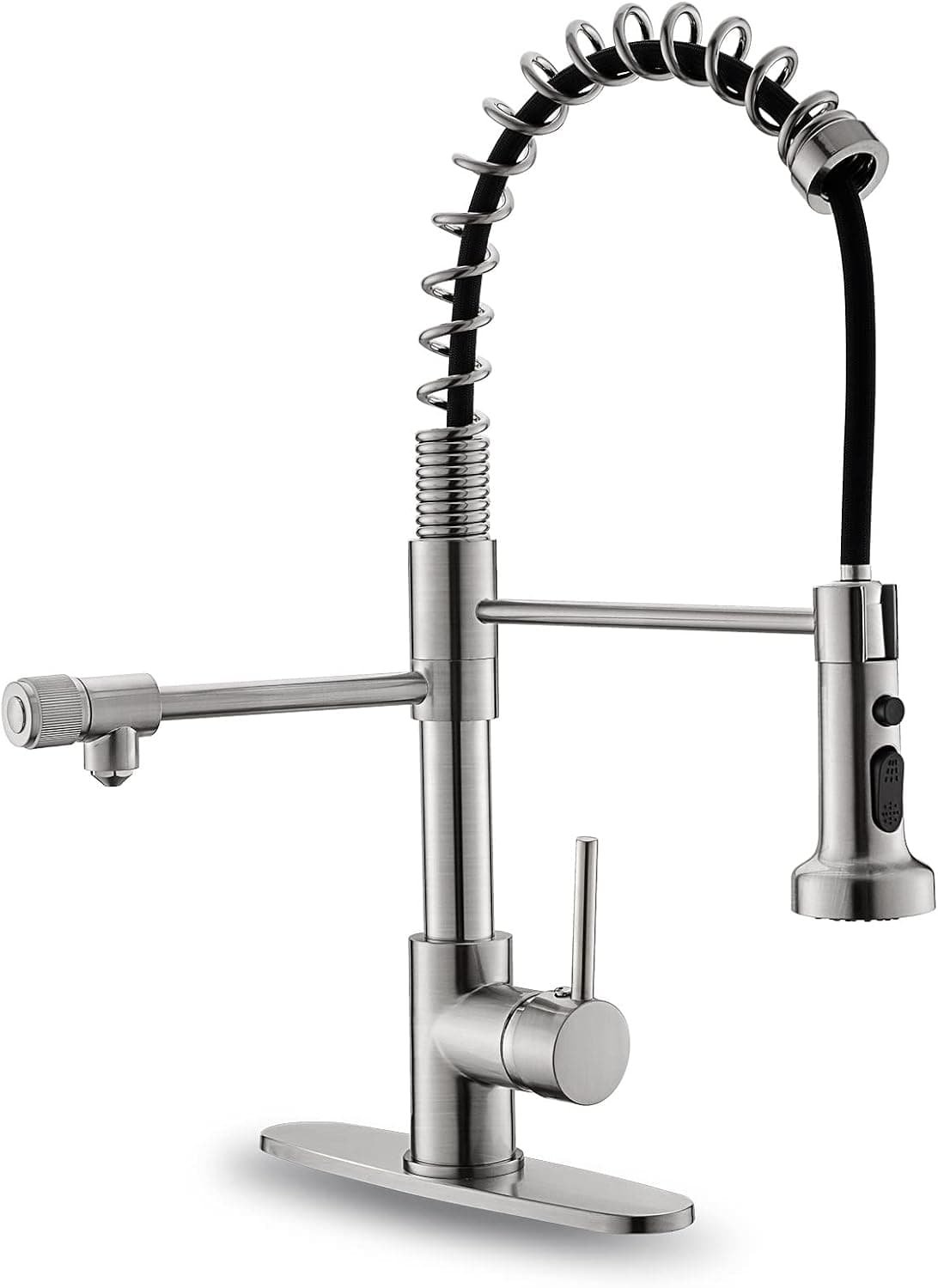 Gimili Drinking Water Faucet 3 in1 Commercial Style Pull-Down Single Handle Filter Kitchen Faucet for Water Filtration System, Brushed Nickel(Without Water Filtration Device)