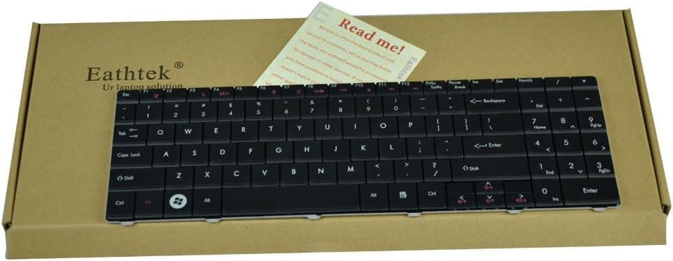 Eathtek Replacement Keyboard for Gateway NV52 NV53 NV54 NV56 NV58 Series Black US Layout