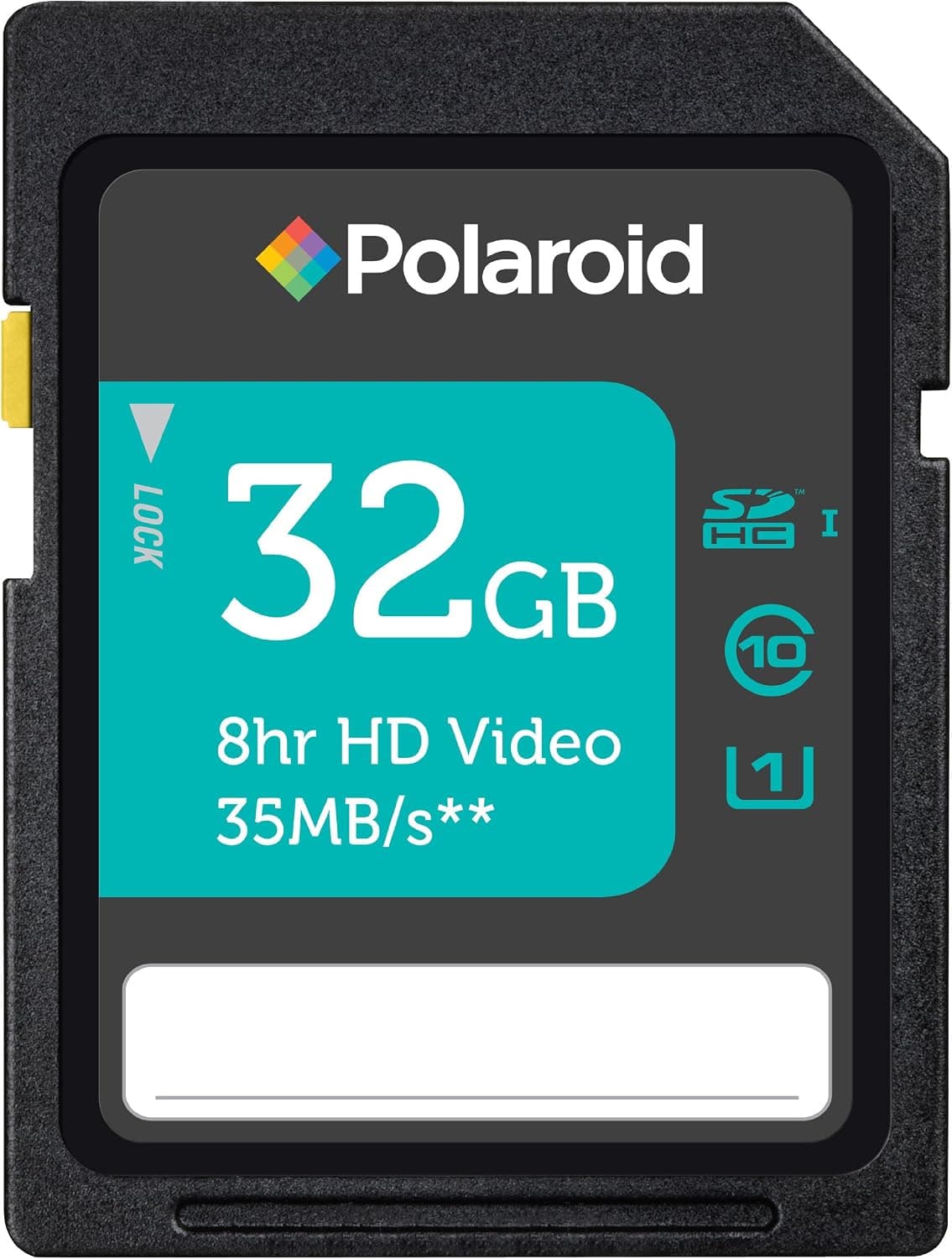 Polaroid 32GB High Speed SDHC CL10 UHS-1 Rated Flash Memory (P-SDH32U1POL-AZ)