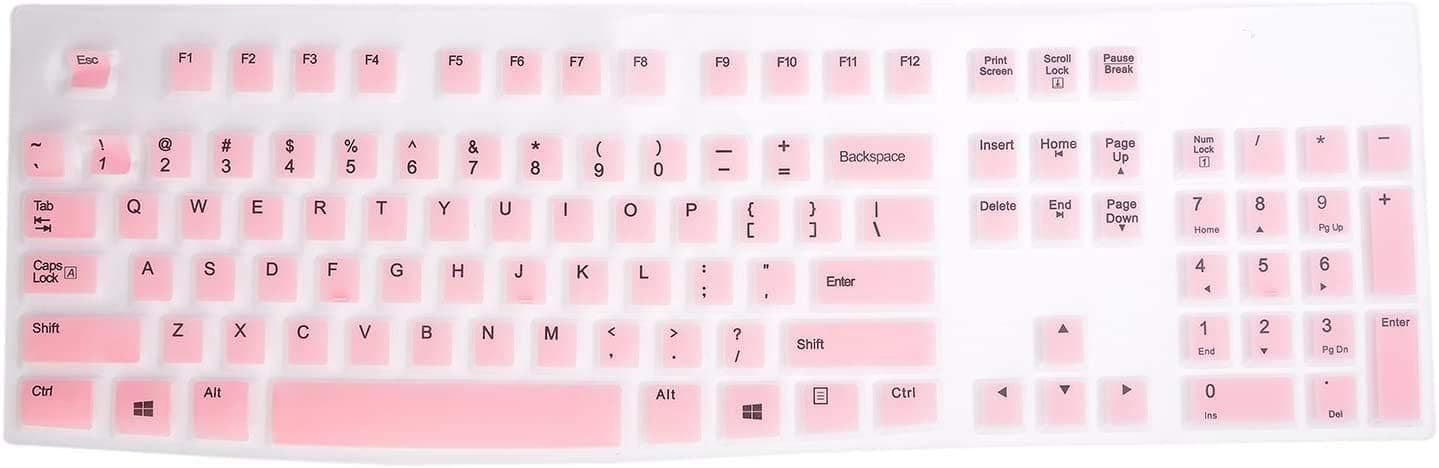 Leze - Ultra Thin Silicone Keyboard Protector Skin Cover for Logitech Models K120, MK120 - Semi Pink