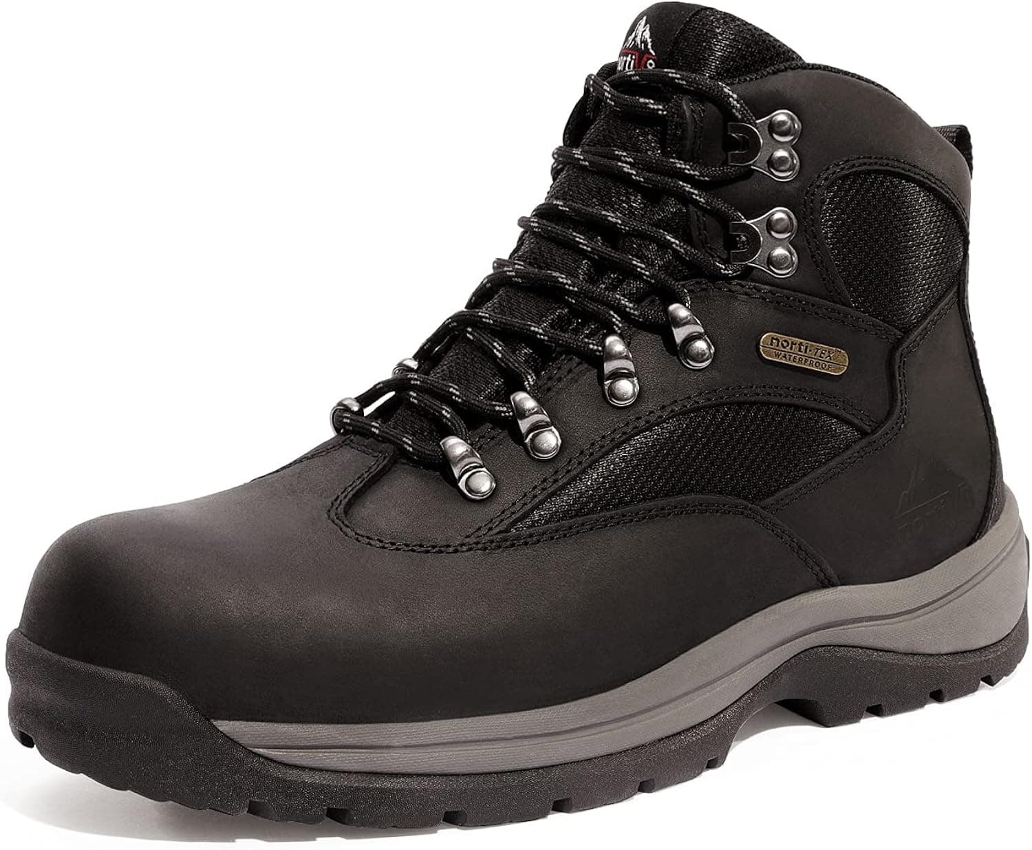 NORTIV 8 Men's Waterproof Hiking Boots Mid Ankle Leather Hiker Boots
