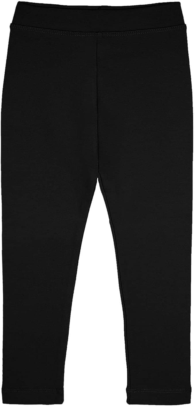 Lilax Girls' Basic Solid Full Length Cotton Soft Leggings