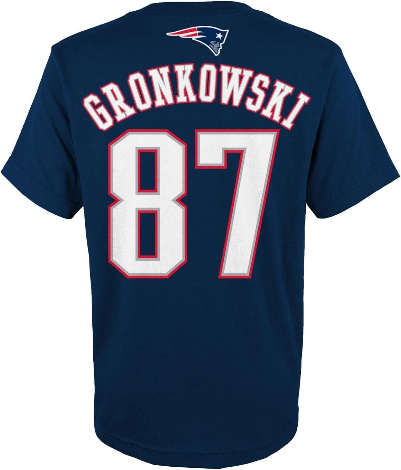 Outerstuff Rob Gronkowski New England Patriots Youth Mainliner Jersey Name and Number T-Shirt Small 8