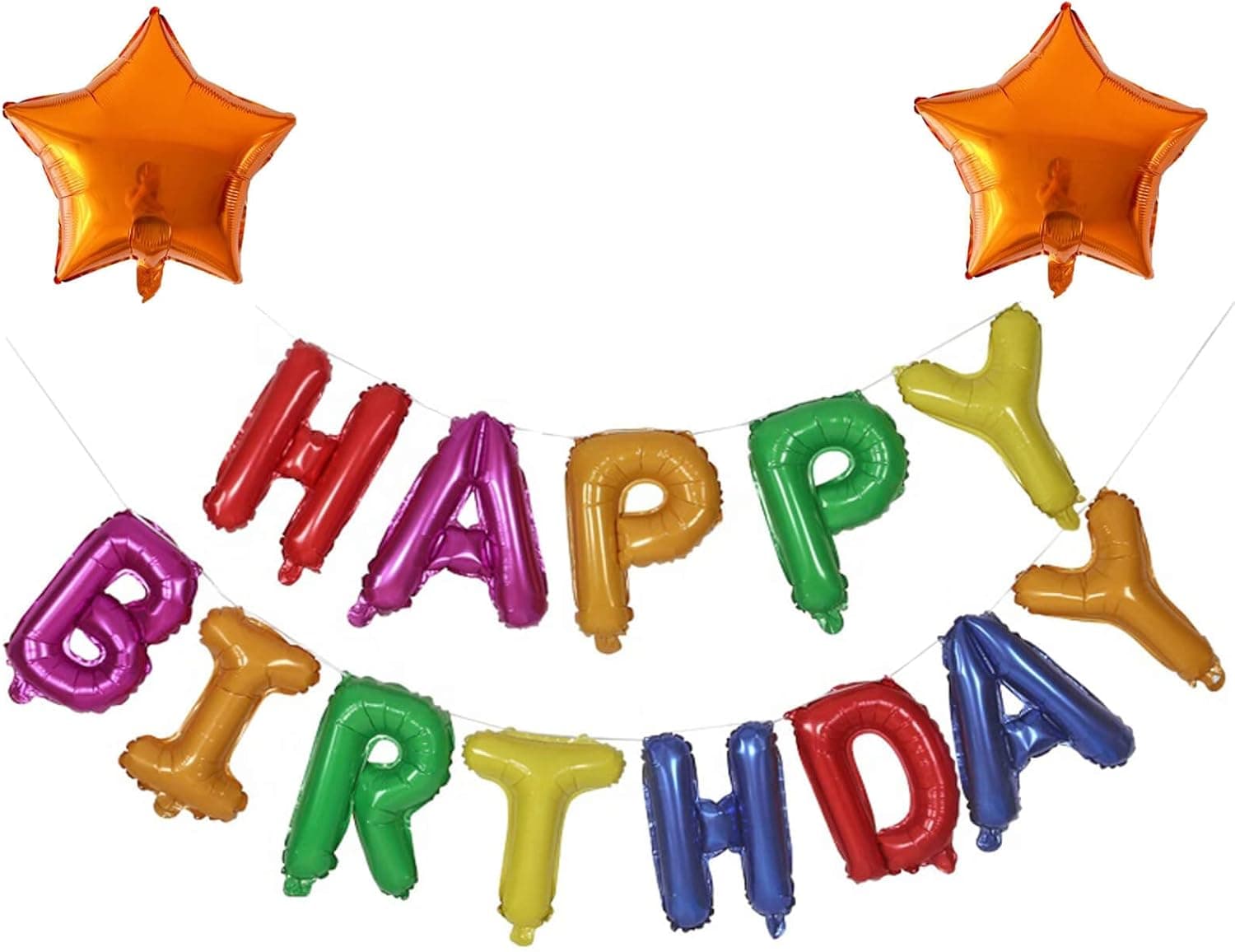 16 Inch Happy Birthday Balloons Rainbow Aluminum Foil Banner Letters Balloons for Birthday Decorations and Party Supplies