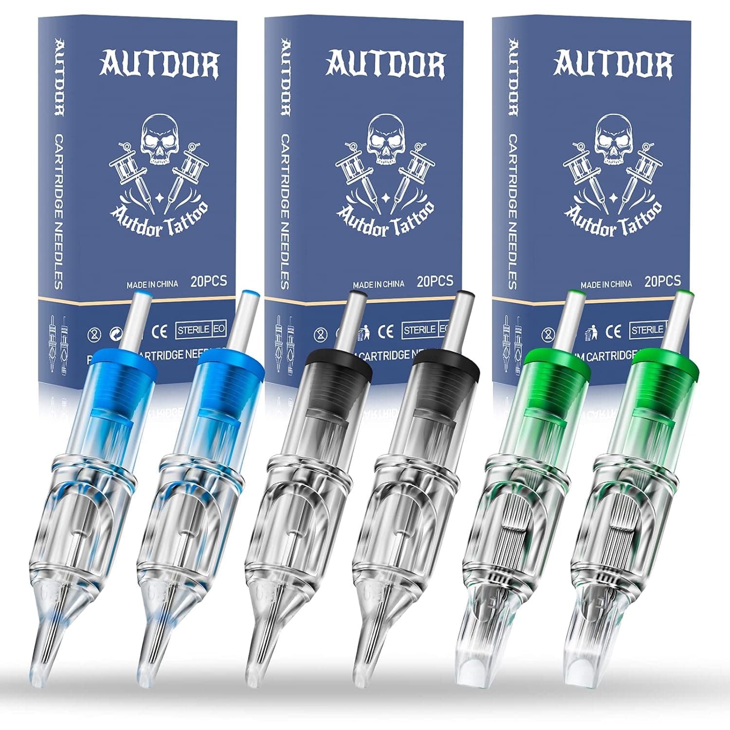 Tattoo Needles Cartridge - Autdor 60Pcs Mixed Disposable Tattoo Cartridge Needles Round Liner Shader Magnum for Tattooing, Tattoo Machine, Tattoo Kits, Tattoo Supplies