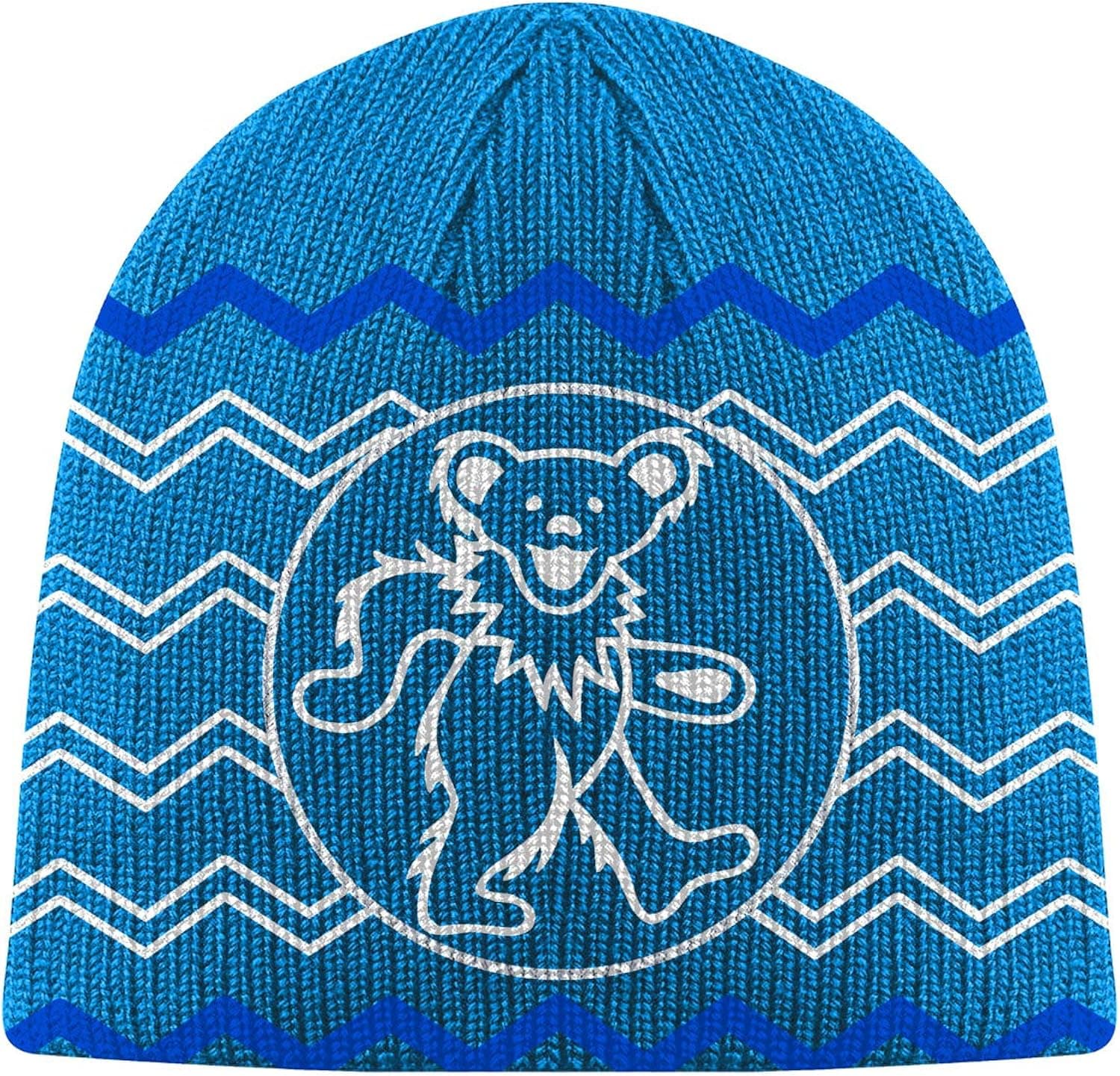 Grateful Dead Steal Your Face Knit Beanie Skull Cap Winter Hat - Blue