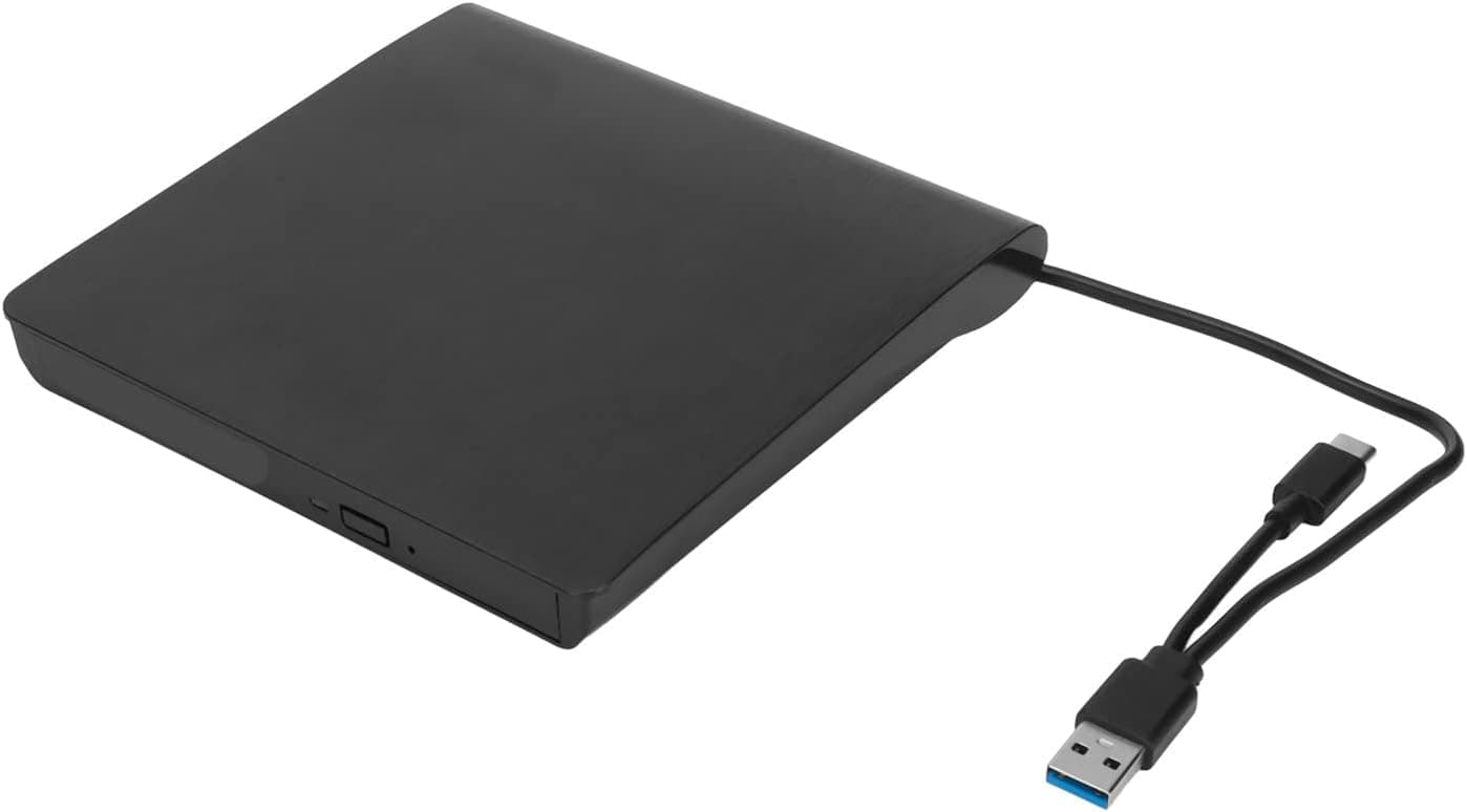 Hilitand External DVD Drive, Portable CD DVD RW Drive USB3.0 USB2.0 5Gbps Optical Drive Enclosure for 12.7mm 9.5mm SATA DVD RW Drive Compatible with Windows for Linux OS X Laptop Desktop