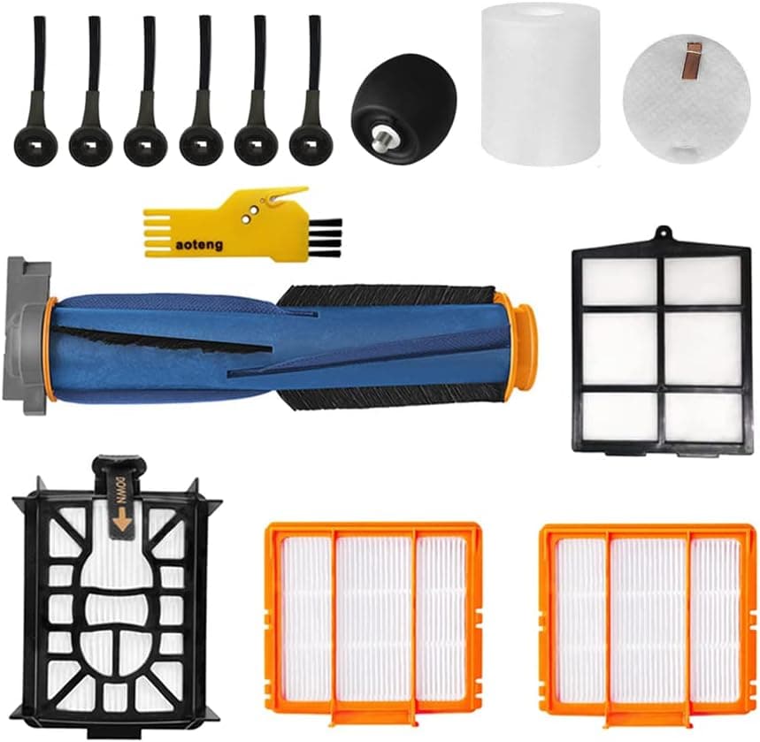 aoteng Replacement Accessories Kit for Shark AV2511AE AV2501S AV2501AE RV2502AE RV2520AOUS Robot Vacuum Cleaner 13 Packs 1 Main Brush, 4 Filters, 6 Side Brushes, 1 Front Wheel, 1 Foam Filter