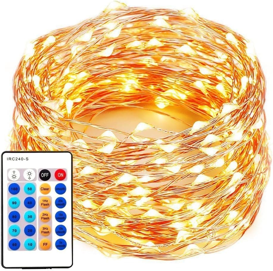 XTF2015 99FT 300LEDs Christmas String Lights, Waterproof Dimmable Decorative Fairy Lights with Remote Control, Christmas Lights with UL Listed for Bedroom, Patio, Wedding and Party, Christmas Tree