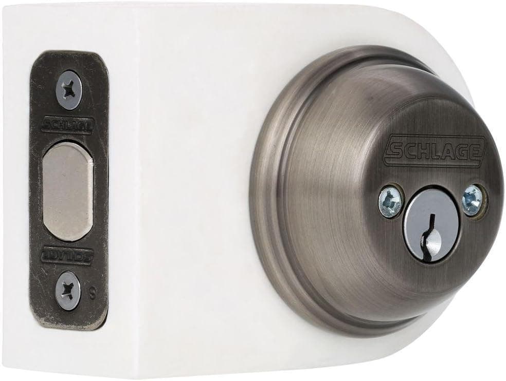 SCHLAGE Lock CO B62N620 Double Cylinder Deadbolt, Pewter