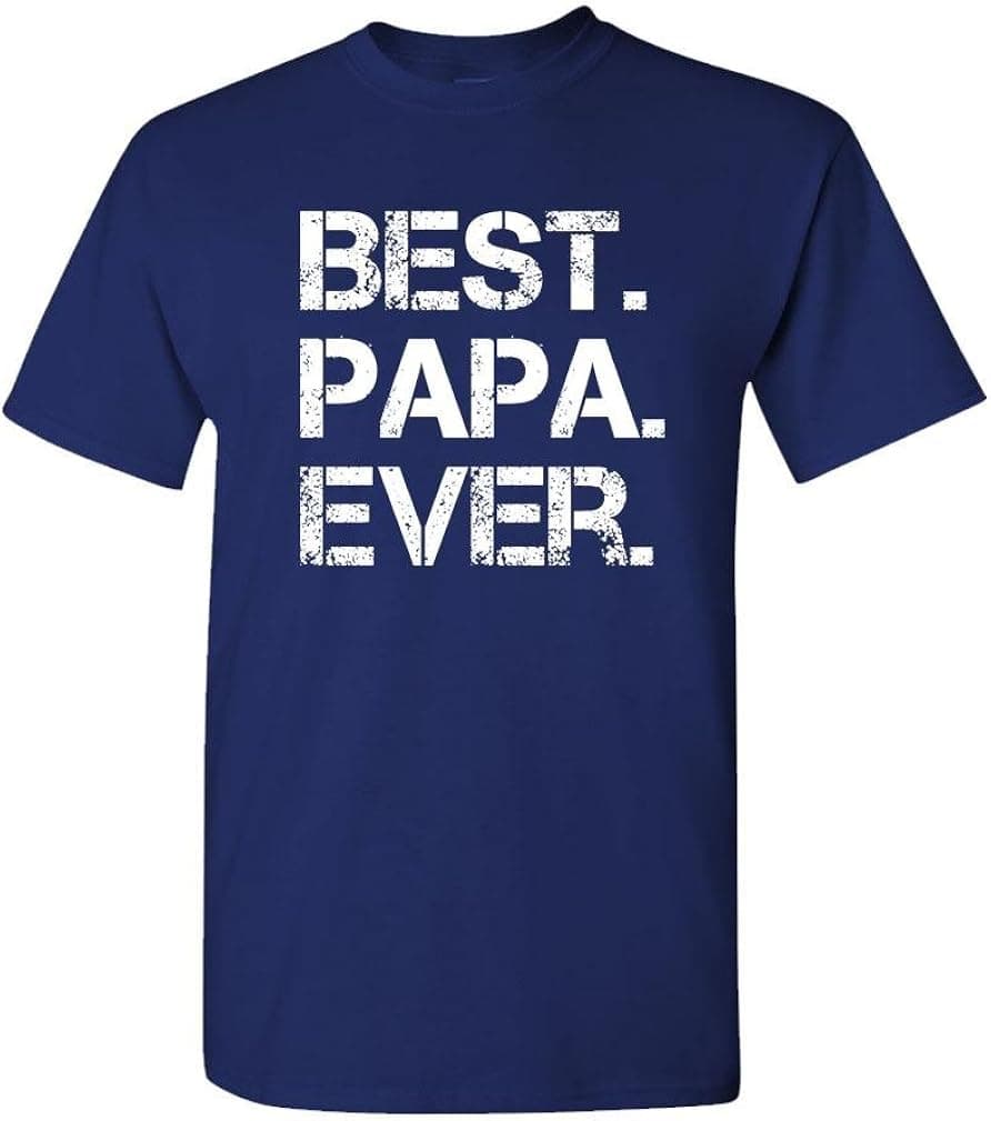 Fathers Day Best PAPA Ever Funny Gift Joke - Mens Cotton T-Shirt