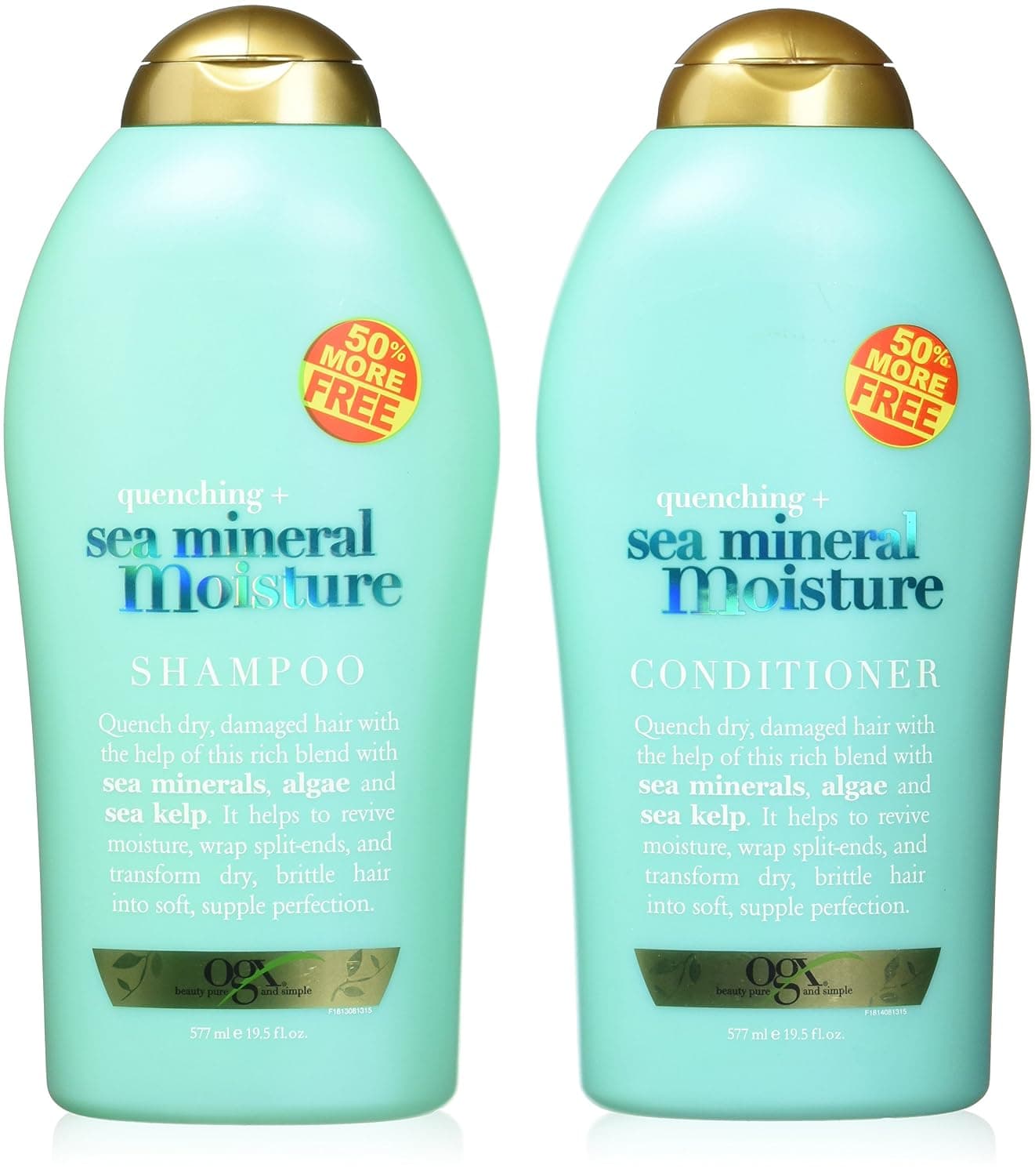 OGX (Quenched) Sea Mineral Moisture Shampoo 19.5oz + Conditioner 19.5oz Duo-Set