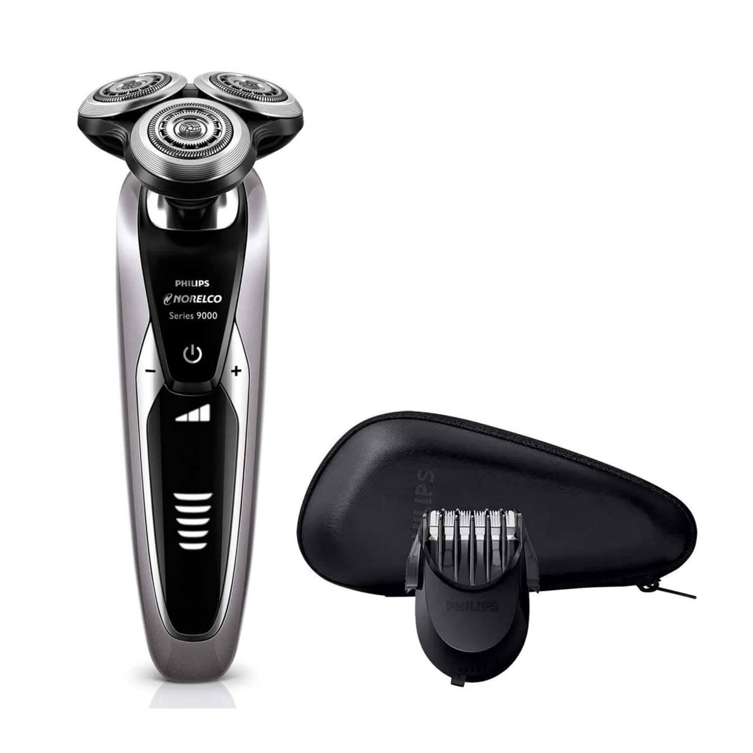 Philips Norelco Shaver Series 9000 Electric Shaver Wet & Dry with SmartClick Beard Styler, V-Track Blade System & Multiple Indicators