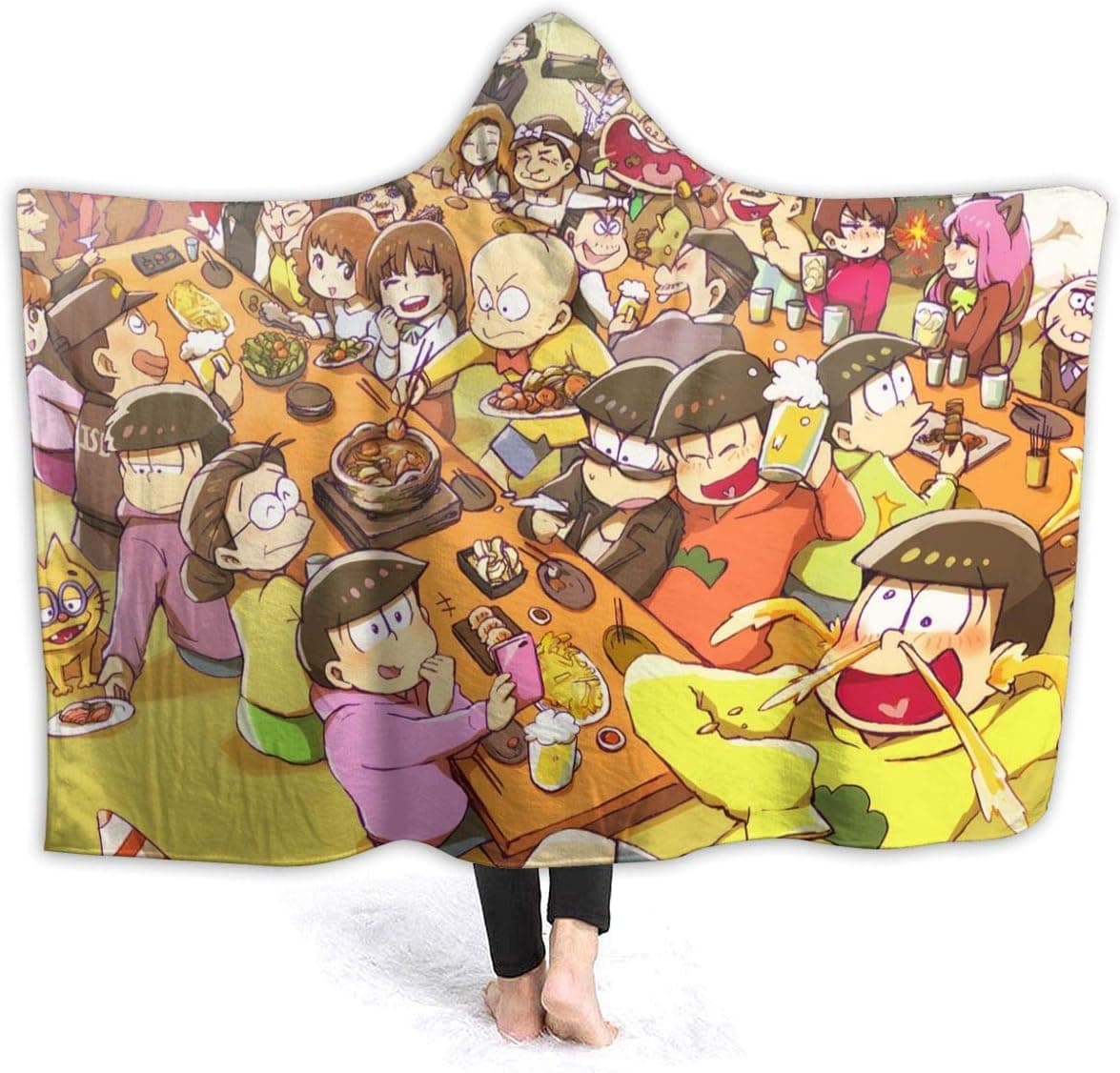 LYBZS Osomatsu-San Wearable Throw Blanket Soft Plush Fluffy Warm Cozy Perfect All Seasons for Couch Bed Sofa 80"X60" for Adult