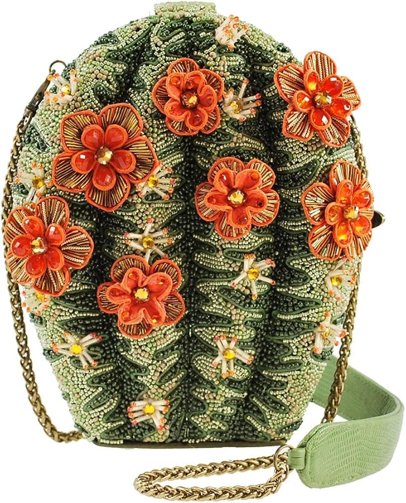 Mary Frances Desert Cactus Flower Beaded Bejeweled Handbag Shoulder Bag