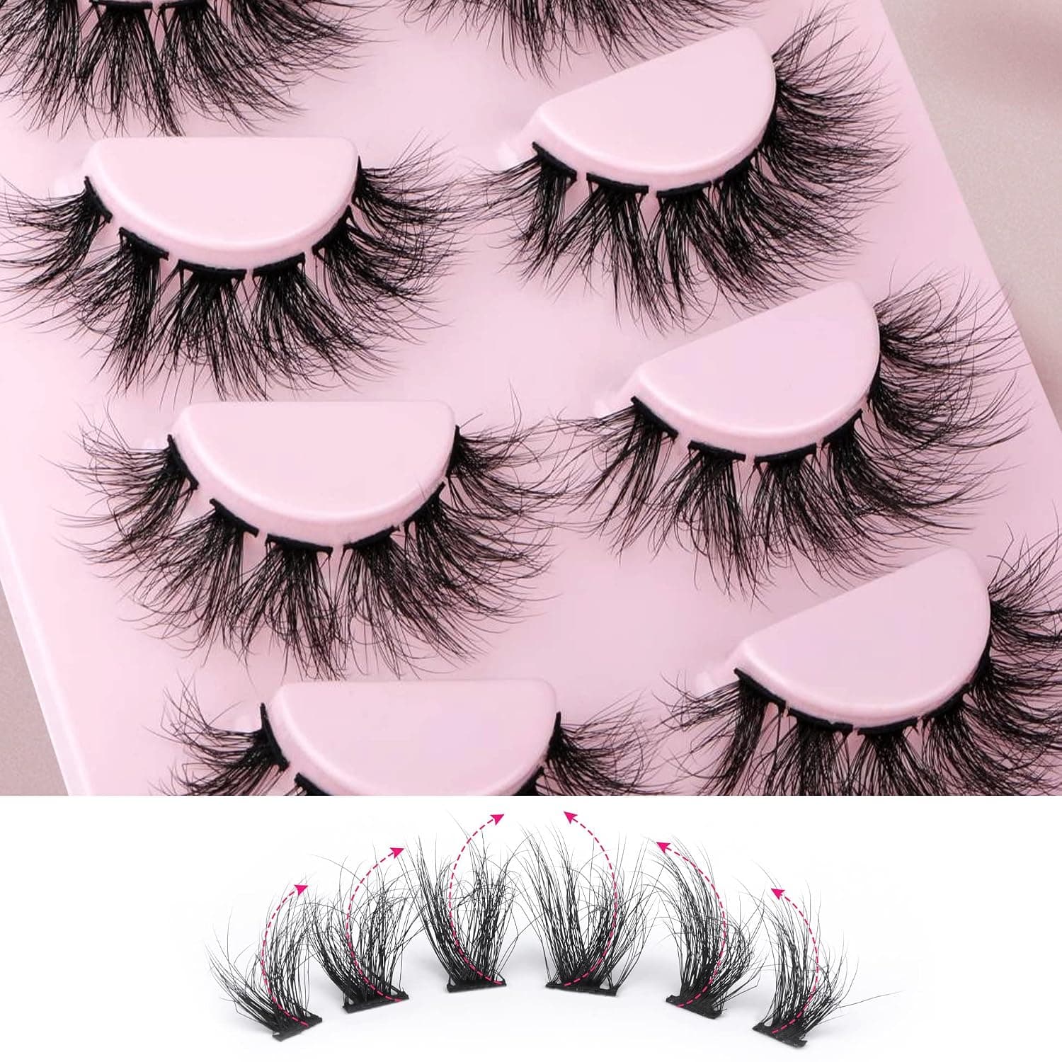 Lash Clusters Eyelash Wispy Lashes Mink Cluster Individual Eyelashes Extension Fluffy Natural Look False Eyelashes 6D DIY Eye Lashes by EYDEVRO (60 Clusters,14-18mm)