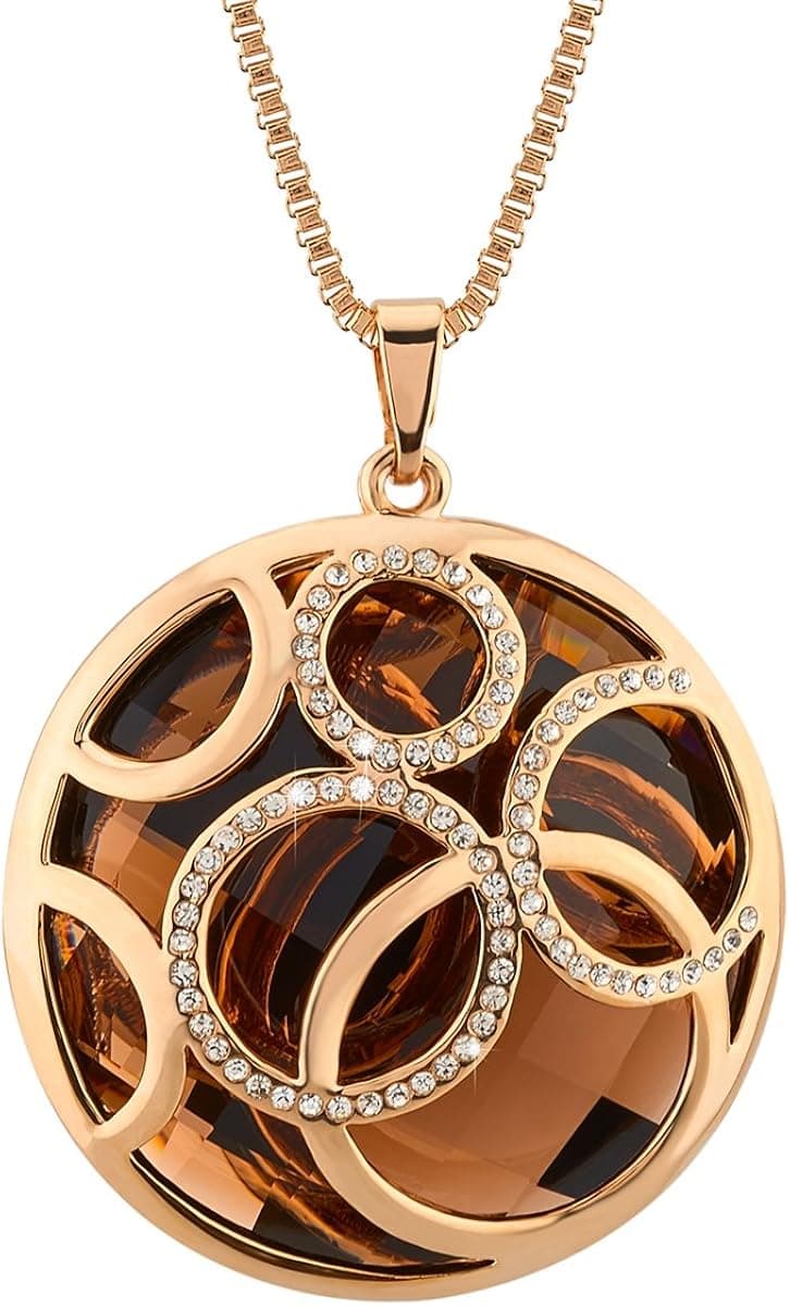 Feezen "Golden Life Rolling Ball Long Chain Pendant Necklace Made with Austrian Crystal,31"