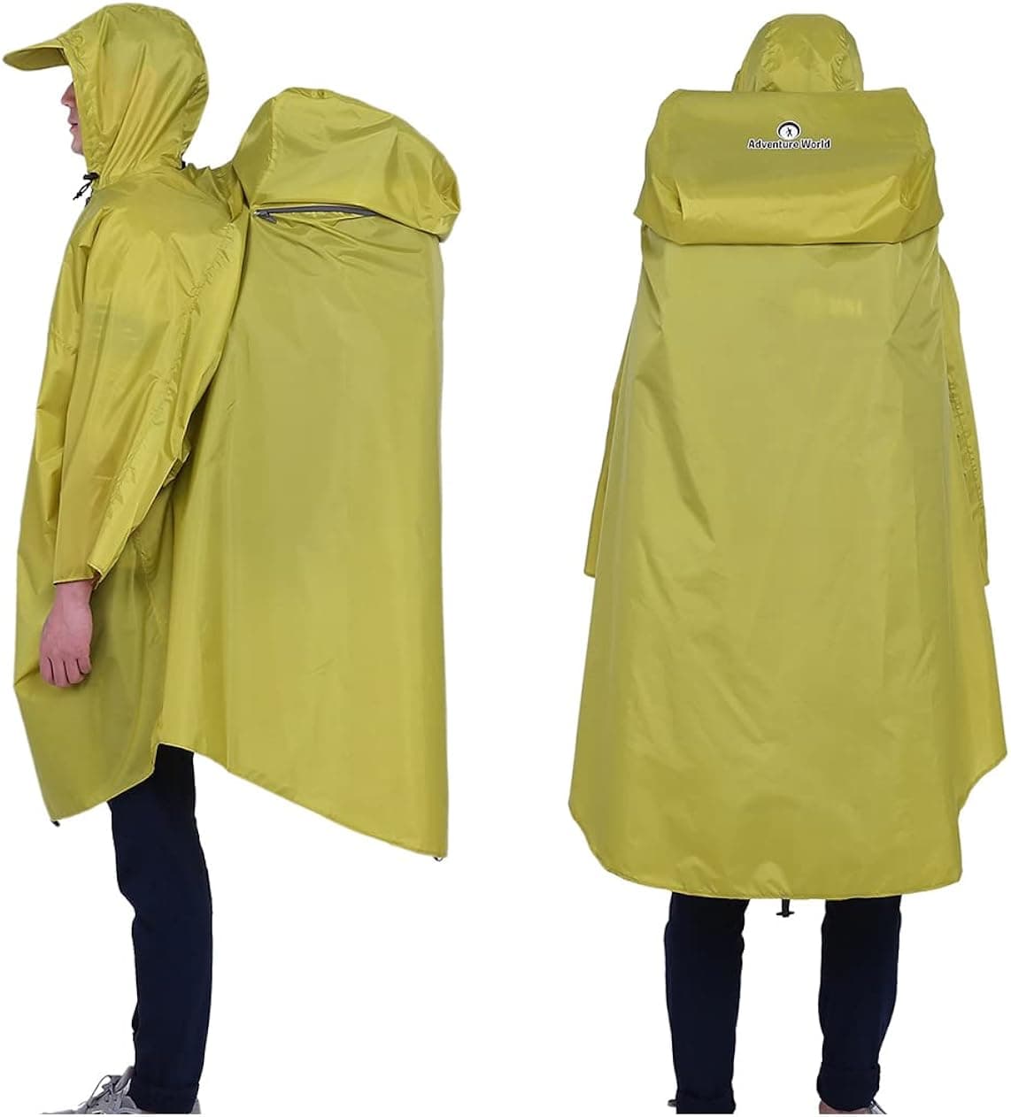 Adventure World Globotrekker Lightweight Backpack Poncho (Multiple Color Options Available)