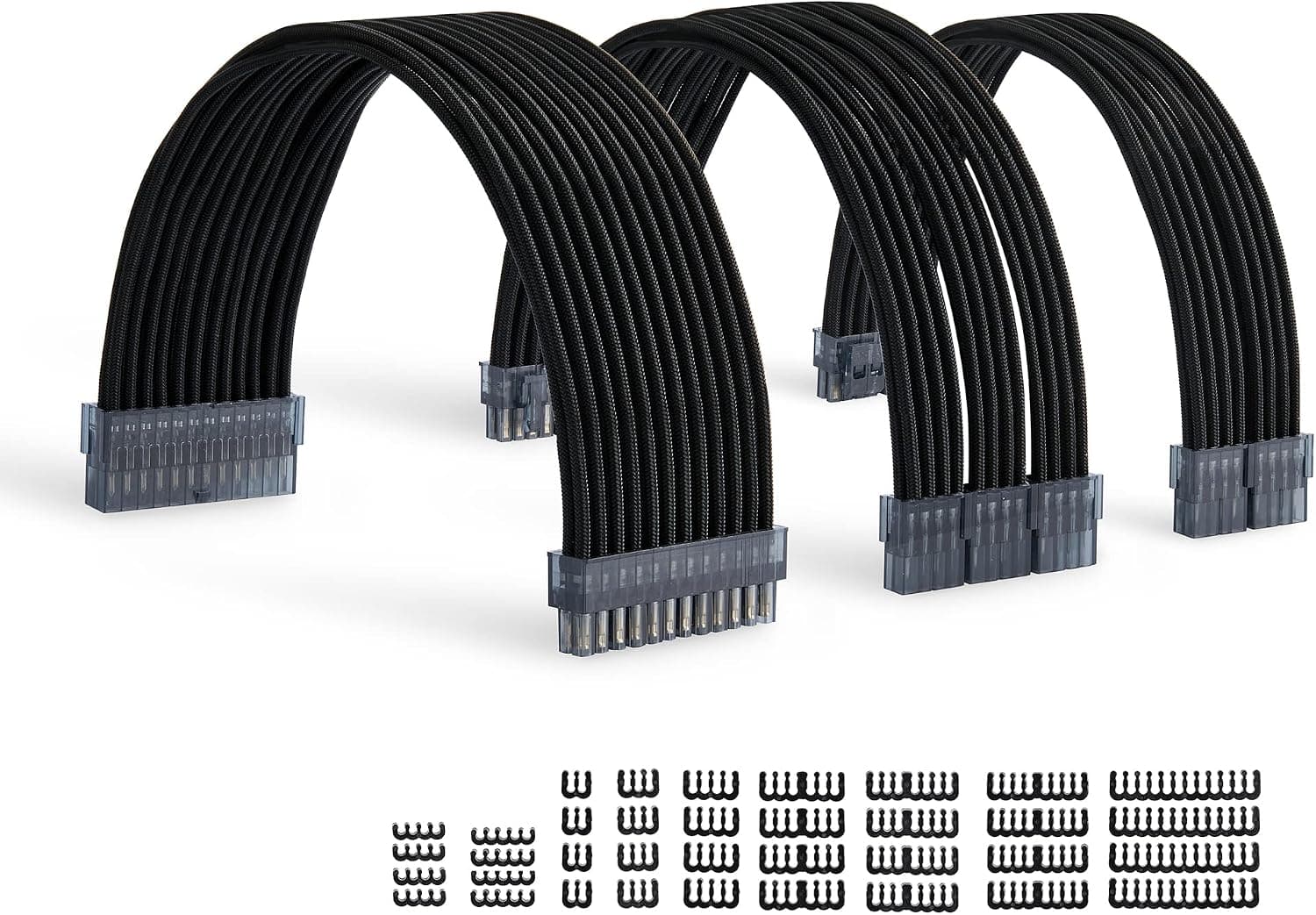 Formulamod Sleeve Extension Power Supply Cable Kit 18AWG ATX 24P+ (2) EPS 8-P+(3) PCI-E8-P with Combs for PSU to Motherboard/GPU