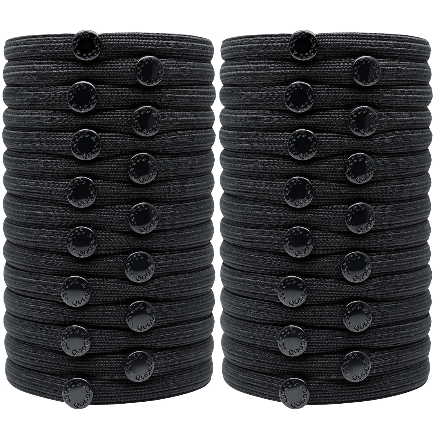 Qooocy Women's Hair Ties for Medium to Thick Hair 30 Pcs. No Slip Ponytail Holders Sports Thick Hair Elastics, Black