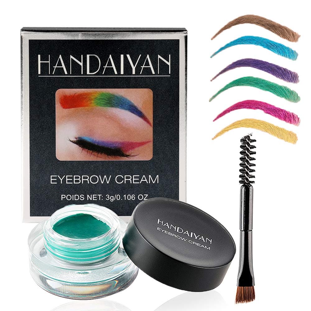 Eyebrow Pomade, Liner and Eyebrow Cream with Brush - Long Lasting Brow Color Gel, Tame & Frane Tinted Eyebrows Enhancers that Fills and Shapes Brows, Buildable Eyebrow Makeup Cosmetics (Green)