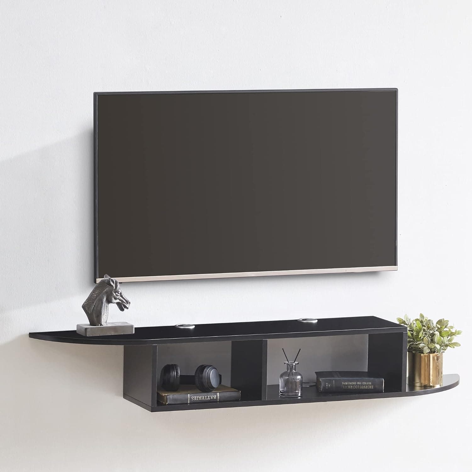 CCHENOLY Floating TV Stand Cabinet Wall Mounted Console Stand Wood Wall Hanging Storage Shelf Under TV