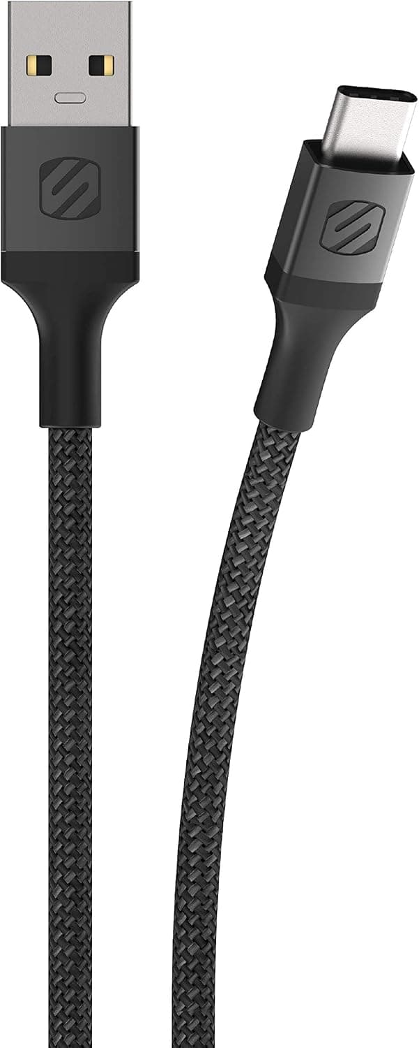 Scosche CAB1-SP STRIKELINE Premium USB to Type-C Charge & Sync Braided Cable 1-ft. Black