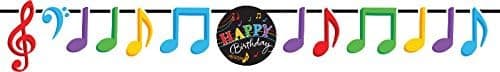 Creative Converting Dancing Music Notes Ribbon Banner, Multicolor