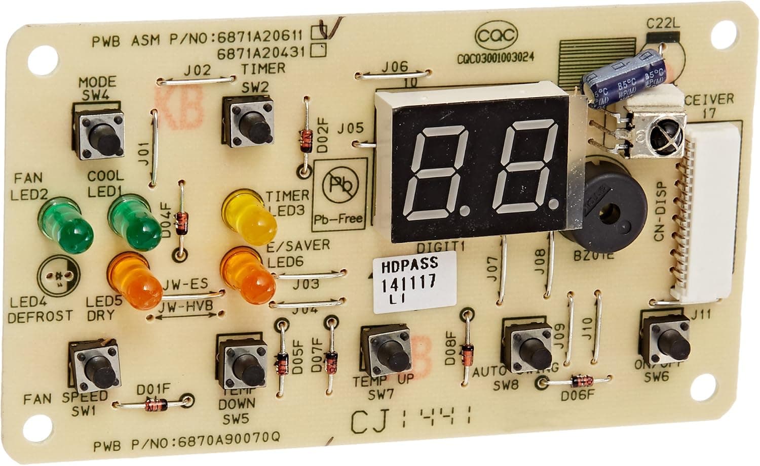 LG 6871A20611V Main Control Board