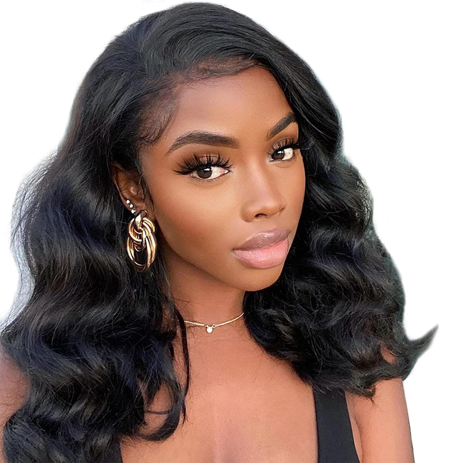 VIYAVIYA Body Wave Lace Frontal Wigs T Part Human Hair Wig With Baby Hair Glueless Brazilian Virgin Hair Lace Front Wig With Baby Hair Wavy Wig For Black Women Pre Plcuked Hairline 14 Inch