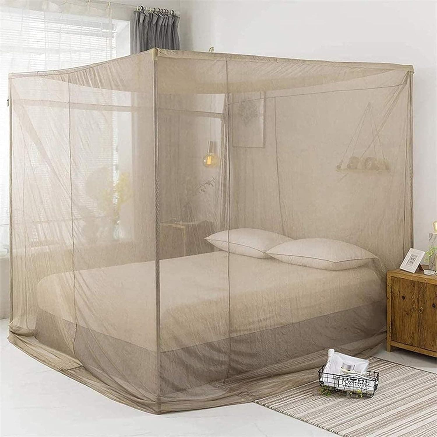 CZCZ Square EMF Shielding Canopy,Anti Radiation Bed Net Canopy Made by Silver Coated Mesh Radiation Shielding Rate 99.99percent for WiFi Router Guard,220220220cm