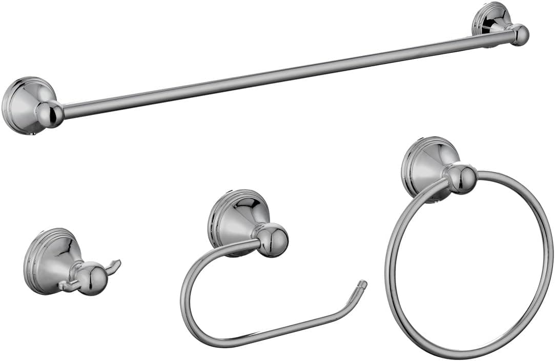 HomeSelects 1786 4Piece Bath Accessories - Brushed Nickel Finish