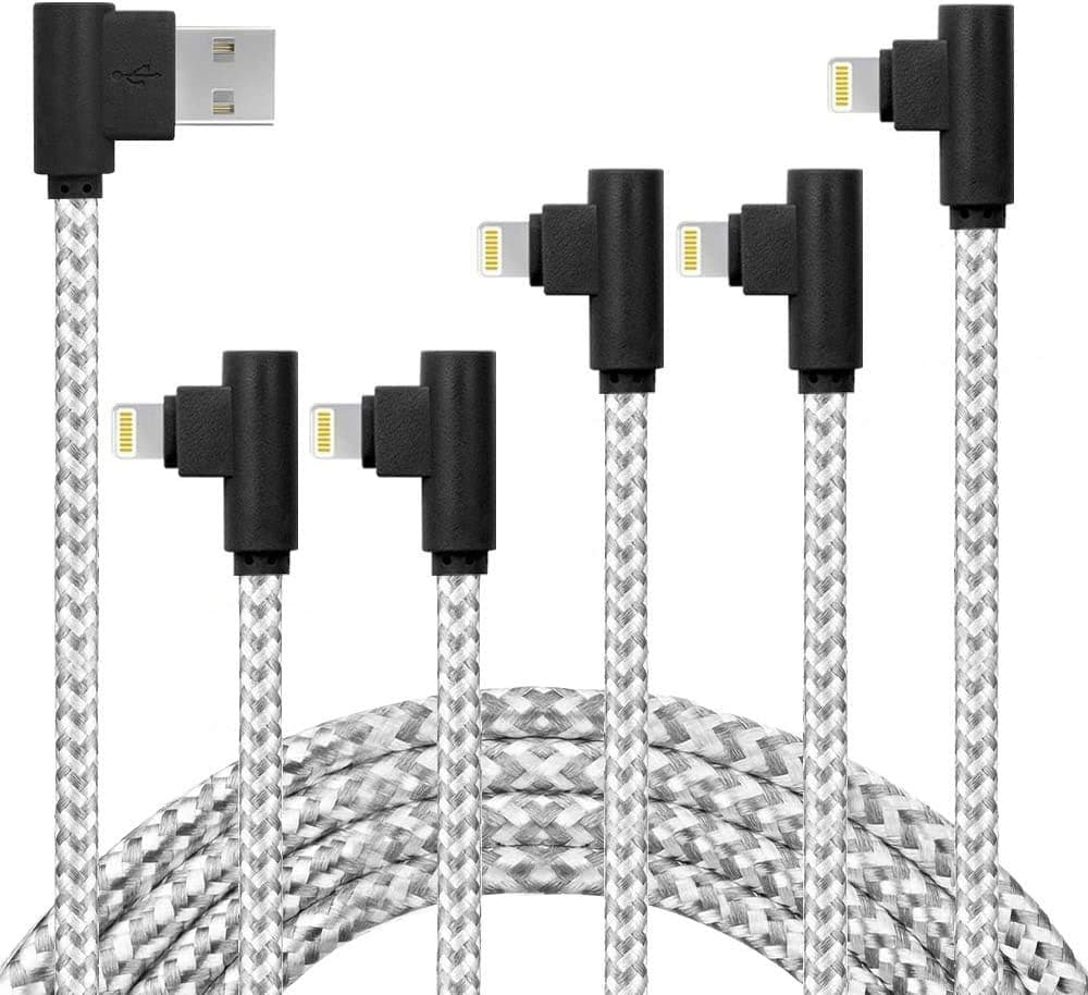 APFEN iPhone Charger Cable (5 Pack, 3FT/6FT/10FT) - Fast iPhone Charging Cable Long Cord Compatible iPhone XS/Max/XR/X/8/8 Plus/7/7 Plus/6/6 Plus/6S/6S Plus More (Gray White)