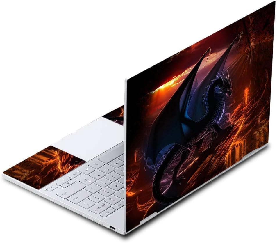 MightySkins Skin Compatible with Google Pixelbook - Fire Dragon | Protective, Durable, and Unique Vinyl Decal wrap Cover | Easy to Apply, Remove, and Change Styles | Made in The USA